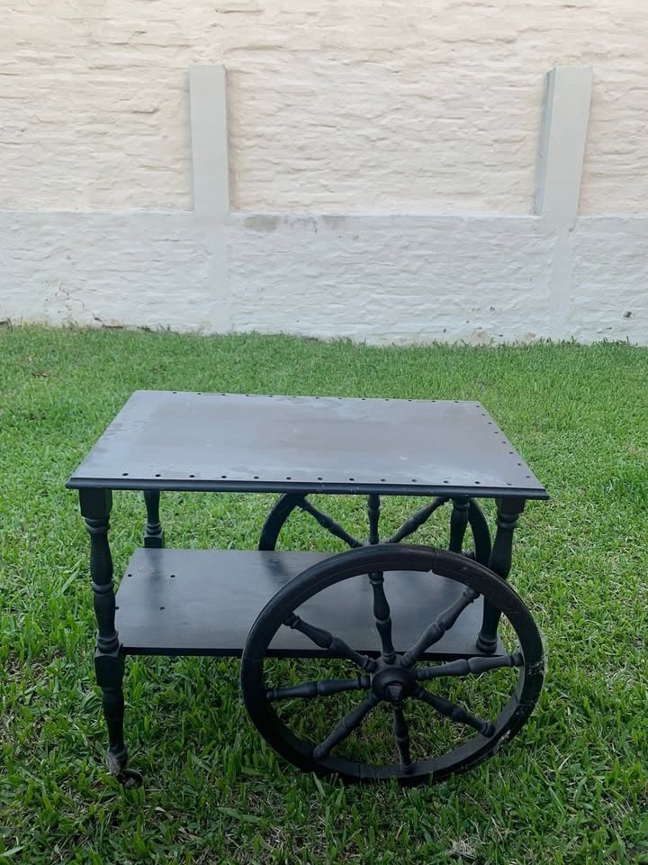 Mesa Carrito Vintage de Madera – Antigua Tipo Bar Decorativa